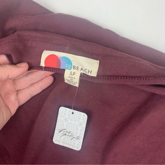 Free People beach FP size small new Free-est modern One Shoulder Burgundy dress - Picture 4 of 8